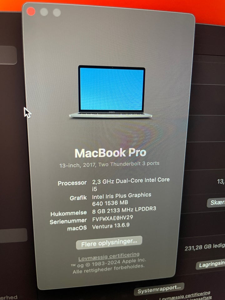 MacBook Pro, A1708, 2.3 GHz