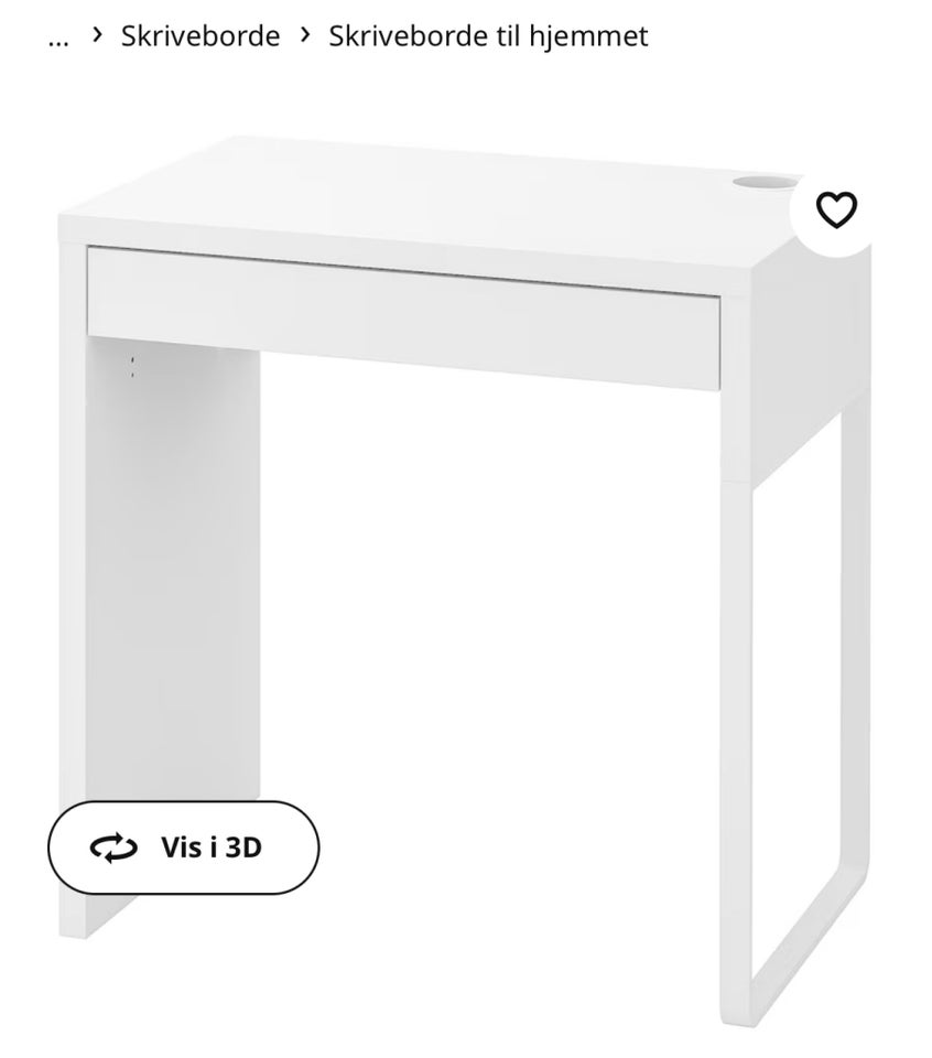 Skrivebord, IKEA - MICKE, b: 73 d: 50