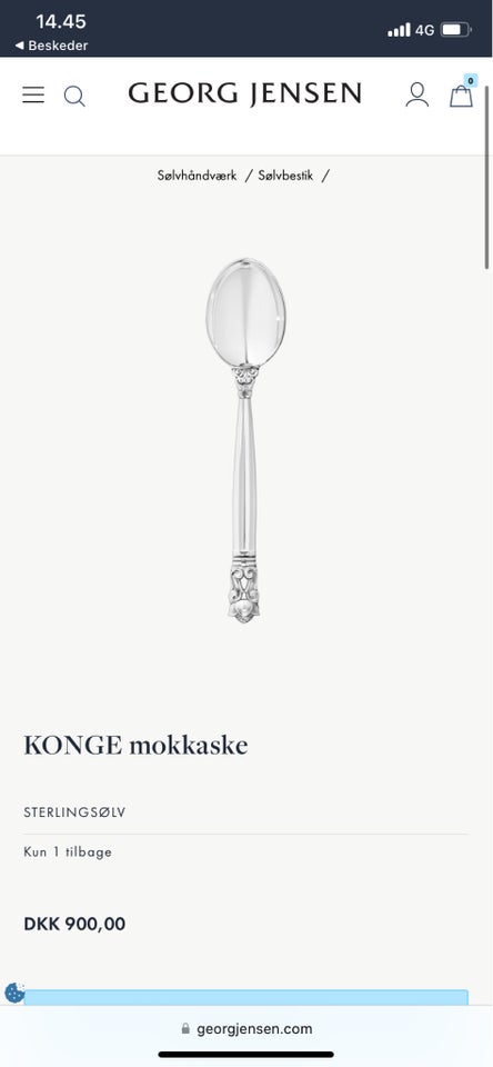 Sølvtøj, Mokkaskeer, Georg Jensen