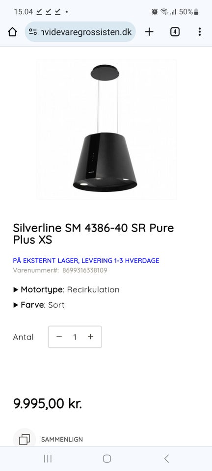 Emhætte Silverline Sm4386-40 b: