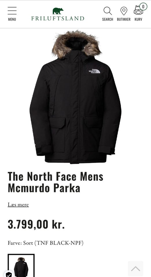 Dynejakke, str. XL, The North Face