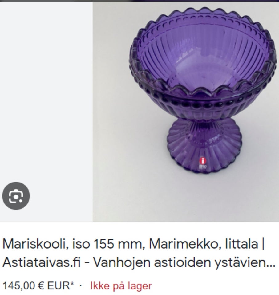 Glas Skål Lilla  Iittala