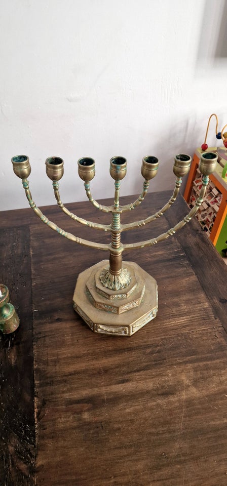 7-armet Menorah jødisk lysestage