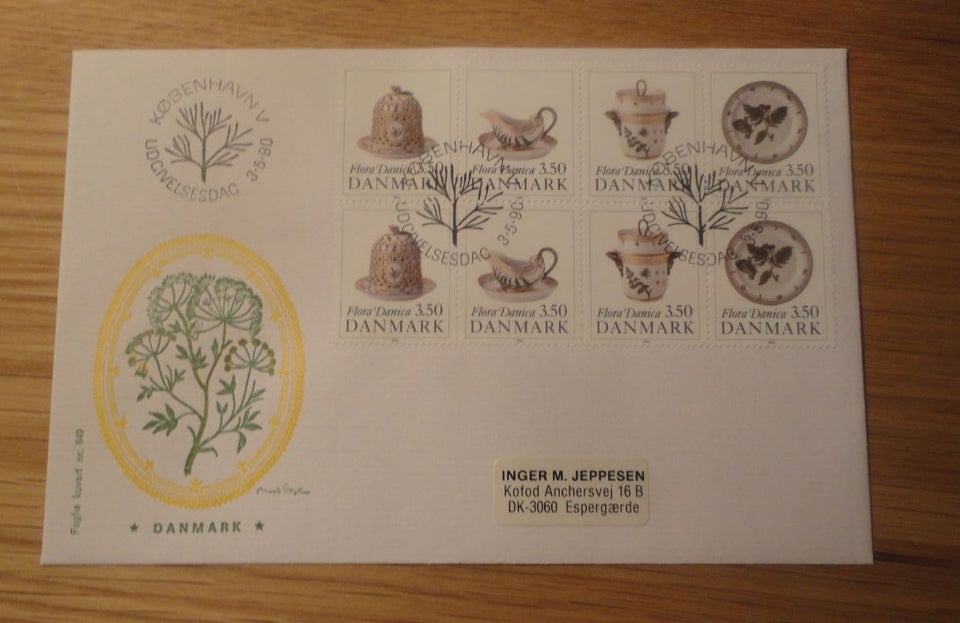 Danmark, FDC Kuvert Flora Danica