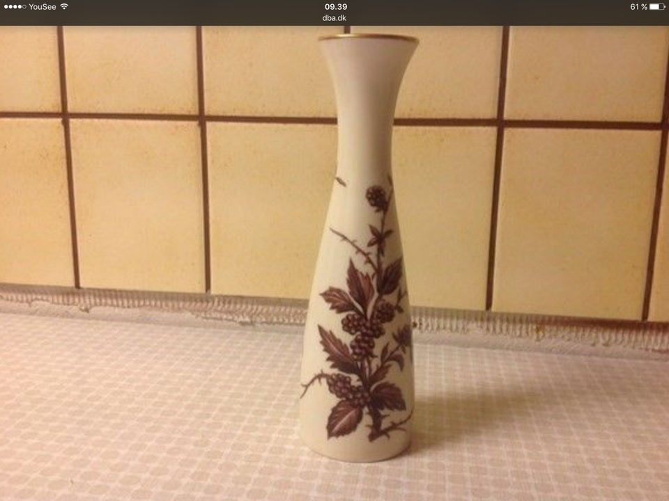 Keramik Porcelæn Vase med Brun