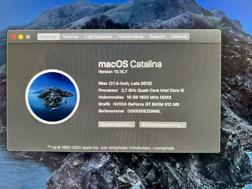 iMac 215” Late 2012  27 GHz Quad