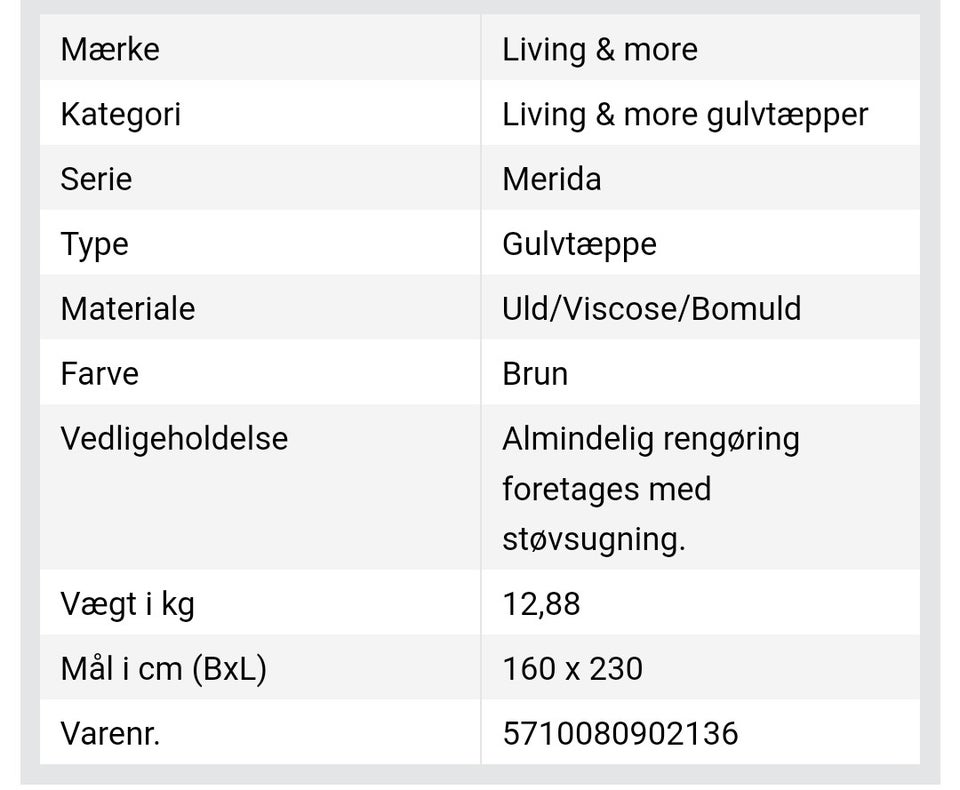 Gulvtæppe Uld75% uld 25%