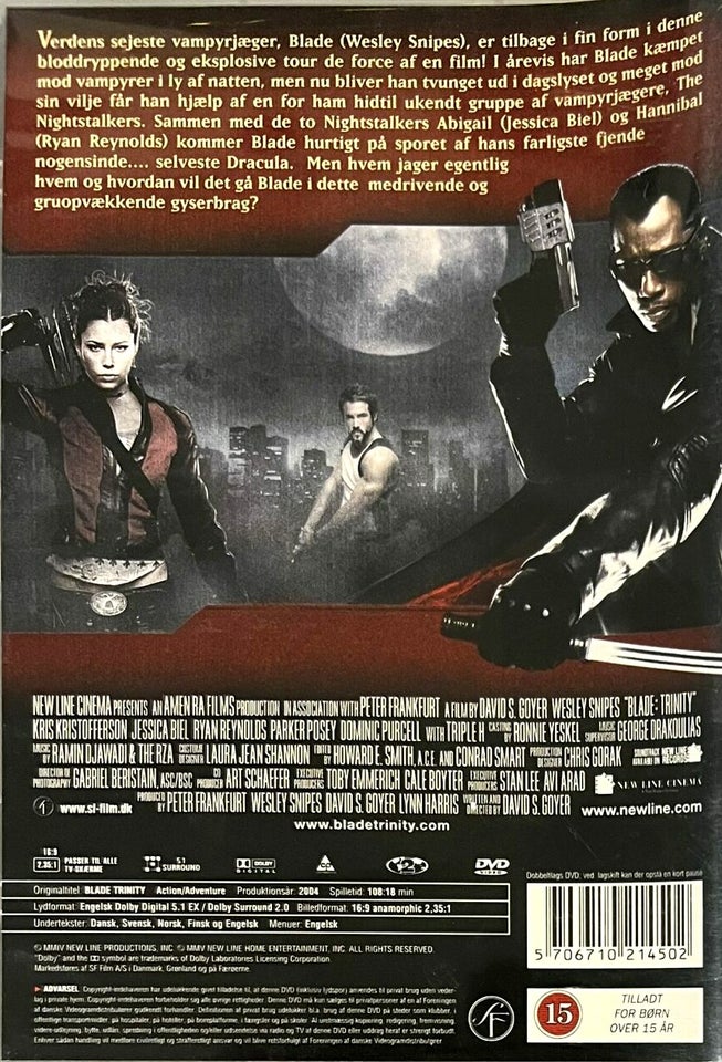 Blade Trinity, DVD, andet