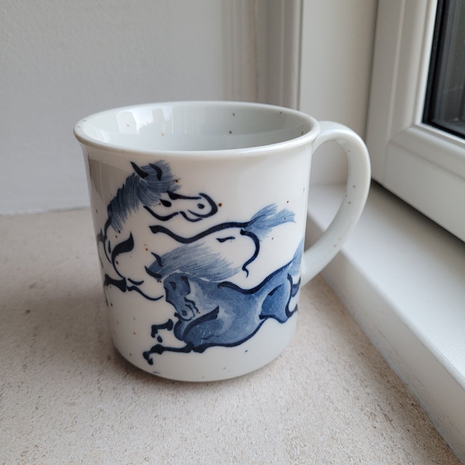 Porcelæn Krus Blå Heste Dansk