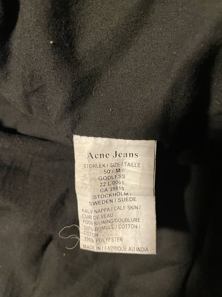 Læderjakke, str. M, Acne