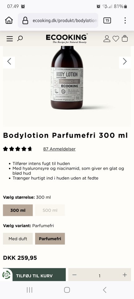 Bodylotion, Eccoking