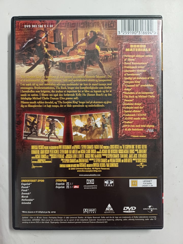 The Scorpion King, DVD, eventyr