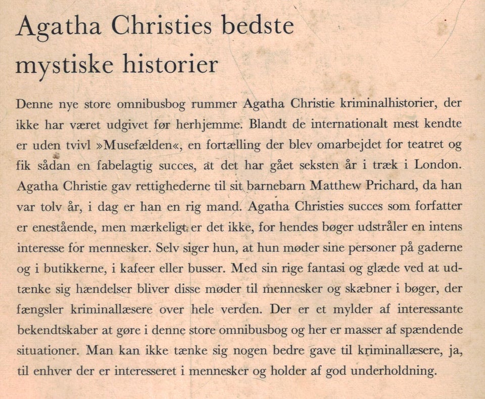 Mystiske historier, Af Agatha