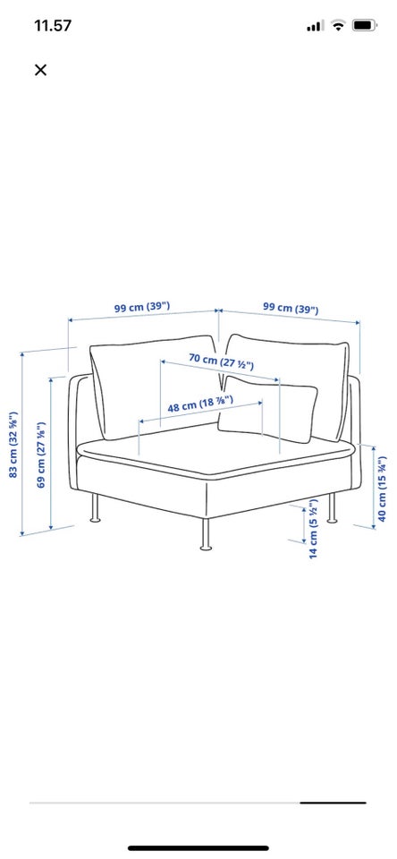 Sofa, stof, 4 pers.