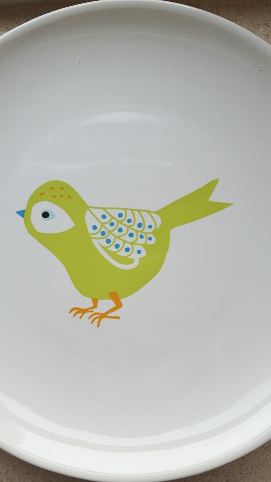 Porcelæn Tallerken x 6 Birdie