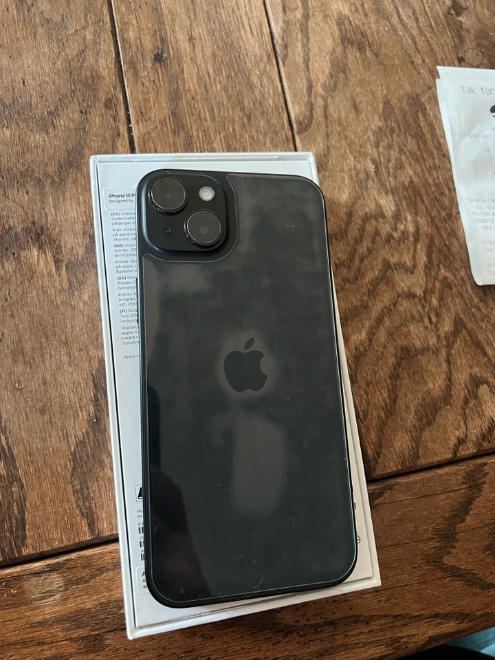 iPhone 15 Plus, 128 GB, sort