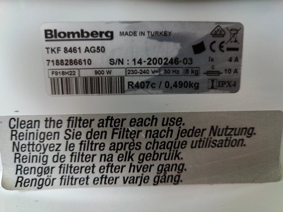 Tørretumbler, Blomberg TKF 8461