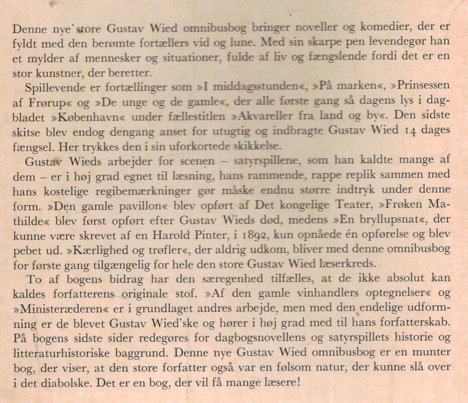 Gustav Wied fortæller, -, genre: