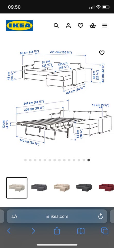 Sofa 3 pers  IKEA VIMLE