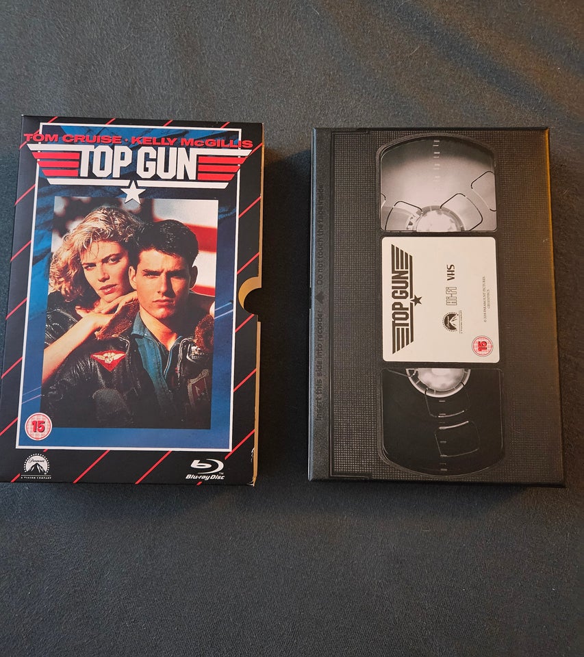 Top Gun Blu-Ray i VHS box,