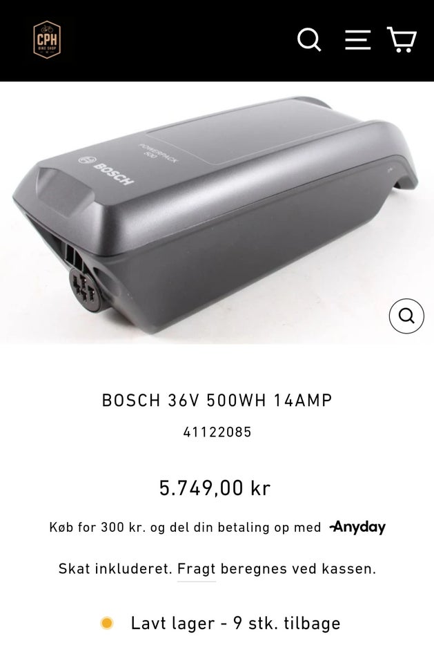 Andet BOSCH 36V 500WH 14AMP