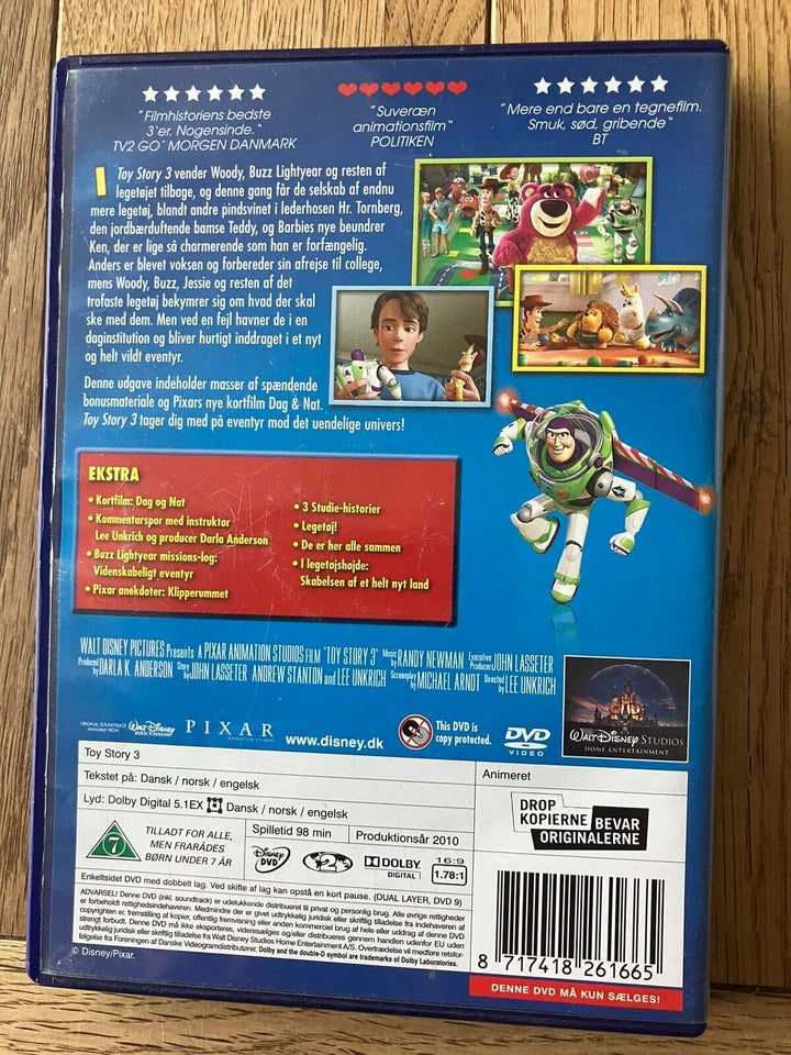 Toy Story 3, instruktør Disney, DVD