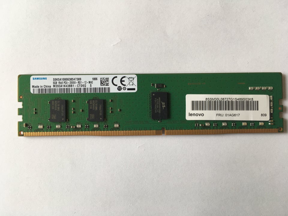 2 x 8GB original Lenovo server RAM, 8