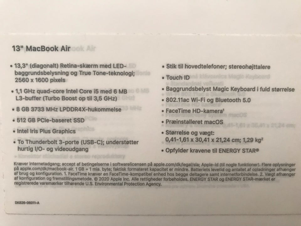 MacBook Air, 13,3”, 1,1 GHz