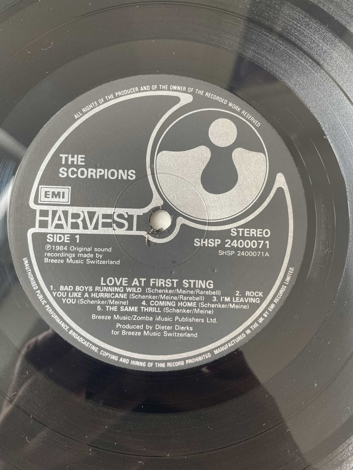 LP, Scorpions, Love at First Sting