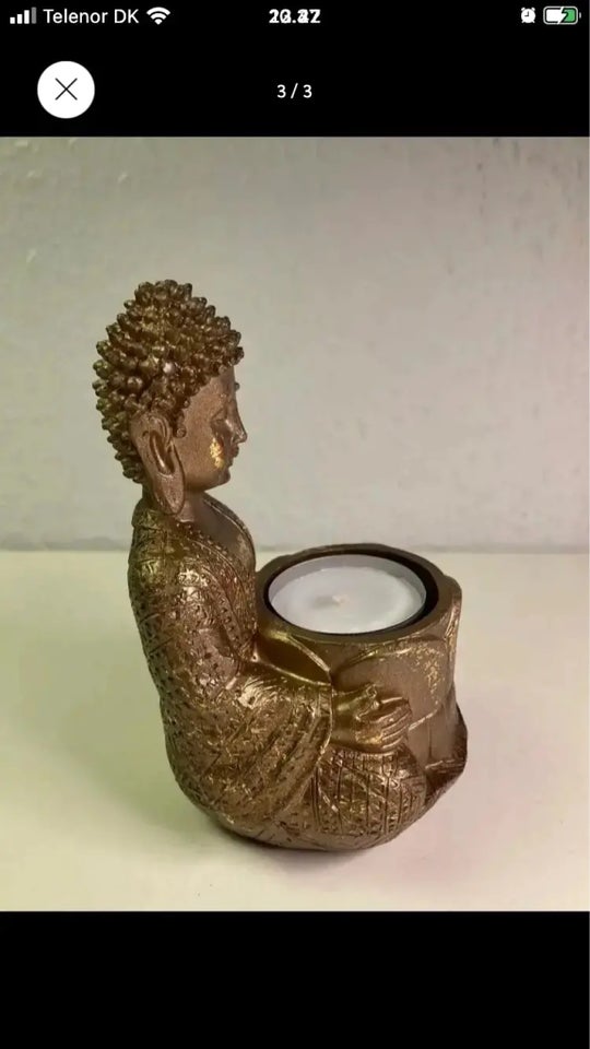 Stor Buddha figur m lys motiv: