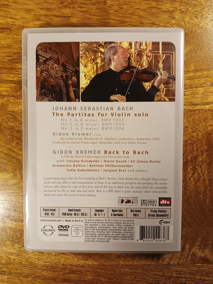 Gidon Kremer. Back to Bach, DVD,