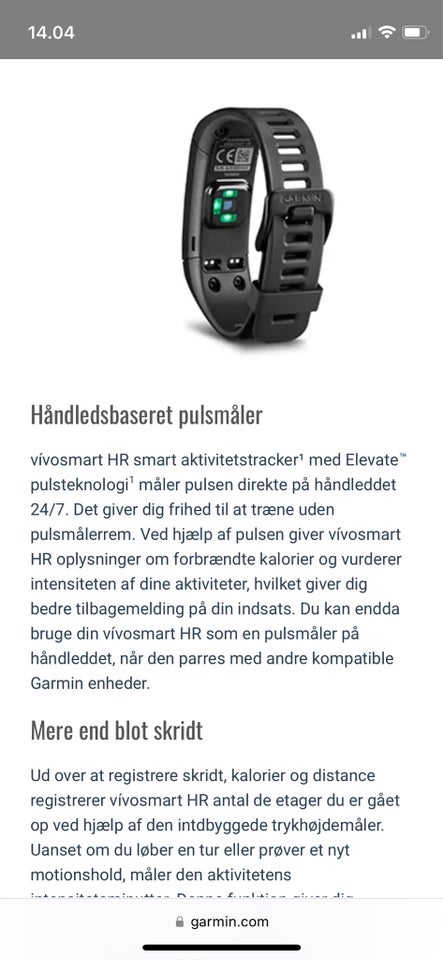 Pulsur, Vivosmart HR pulsur,