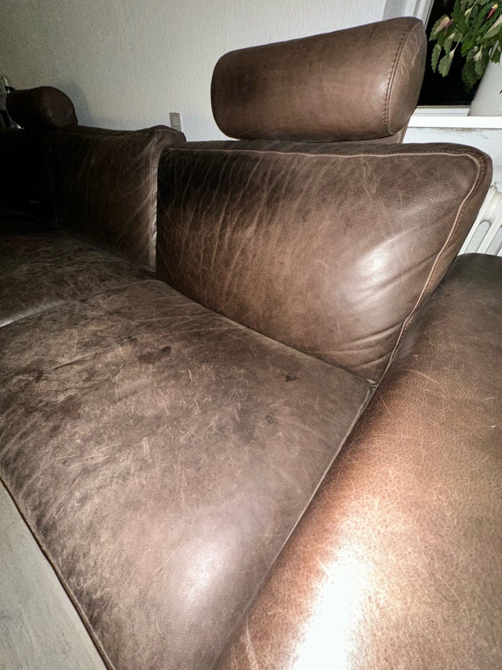 Sofa, læder, 4 pers.