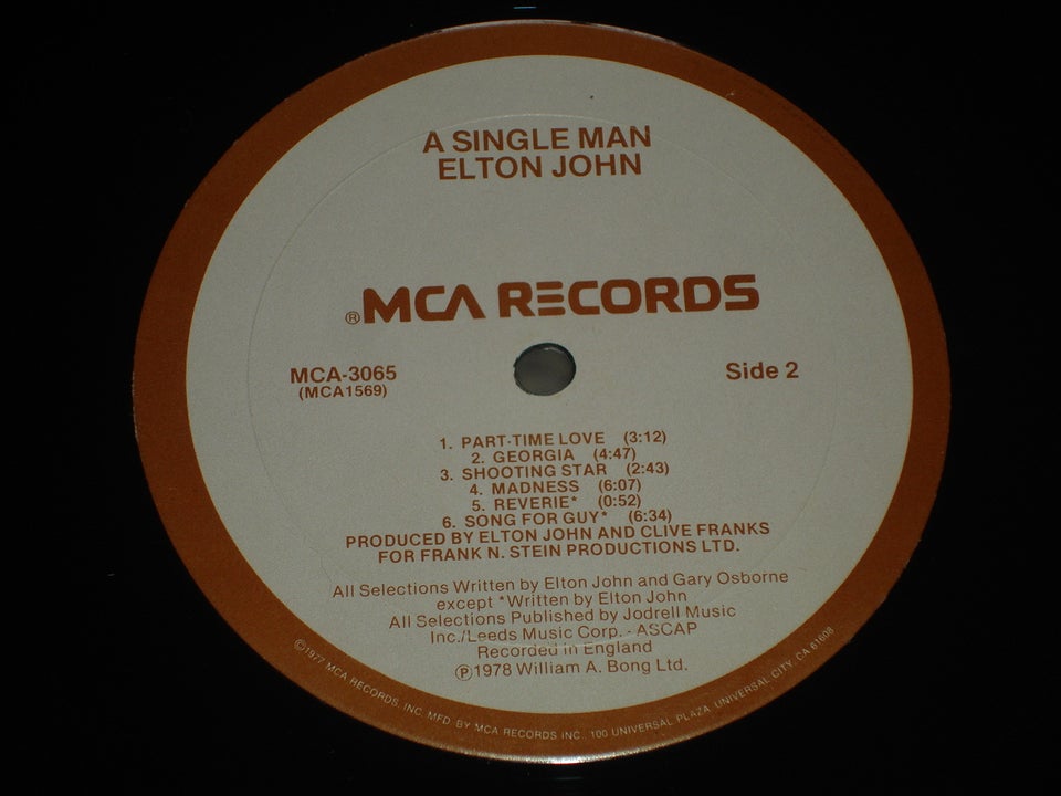 LP, Elton John , A Single Man