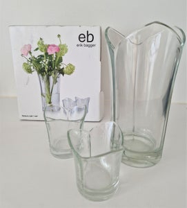Glas Vase og fyrfadsstager Erik