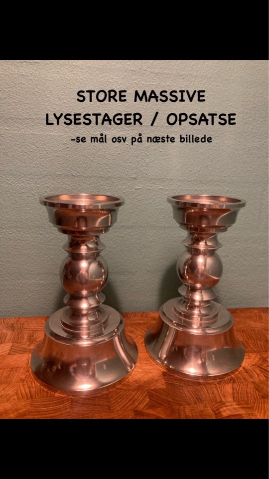 Store tunge massive lysestager /