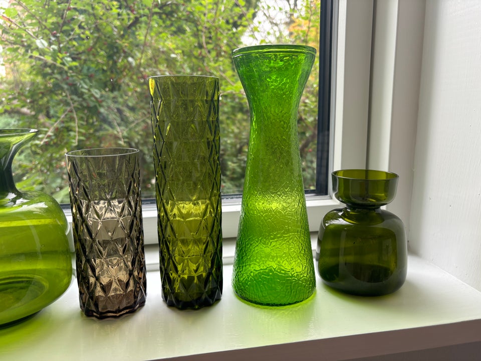 Glas, vaser og hyacintglas,