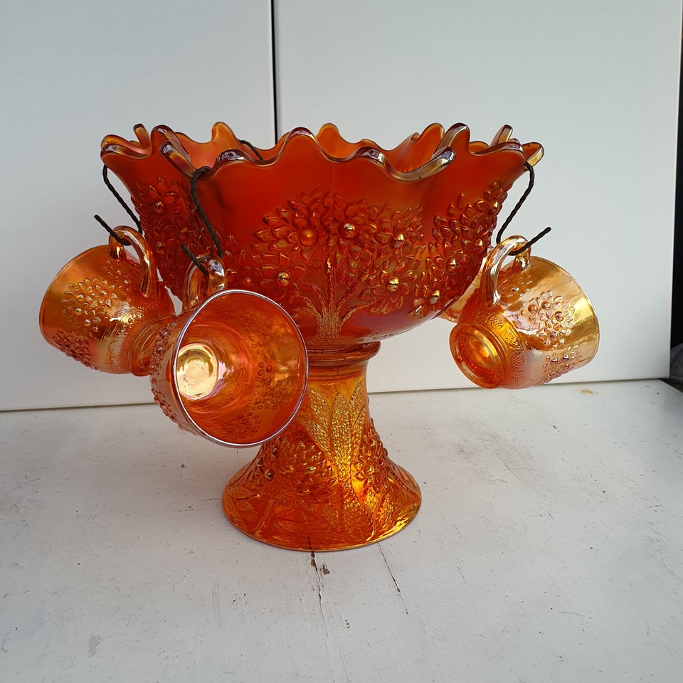 Fenton Punch Bowle med 5 kopper