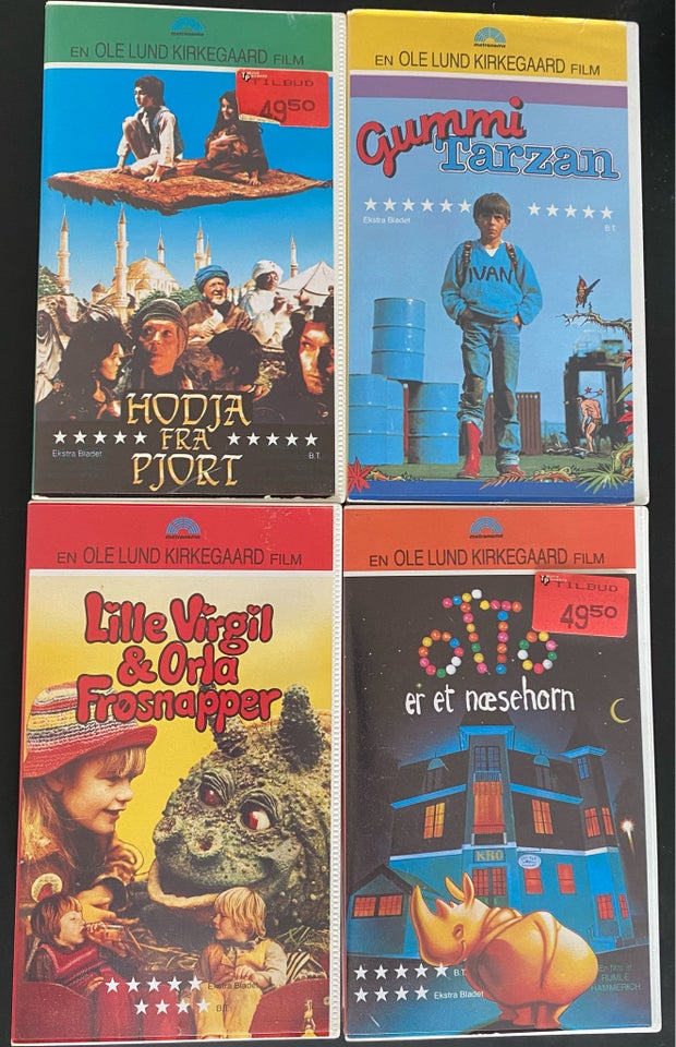 Børnefilm, 4 film på VHS