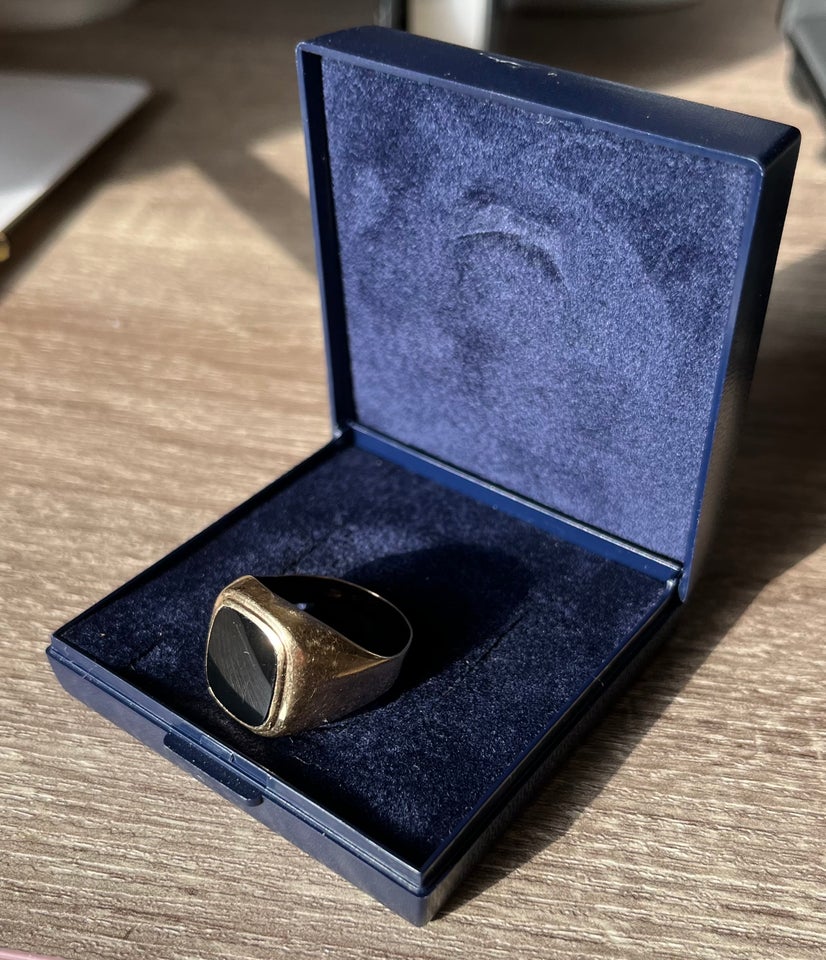 Ring, guld, Onyx herre ring