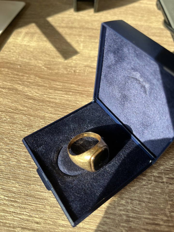 Ring, guld, Onyx herre ring