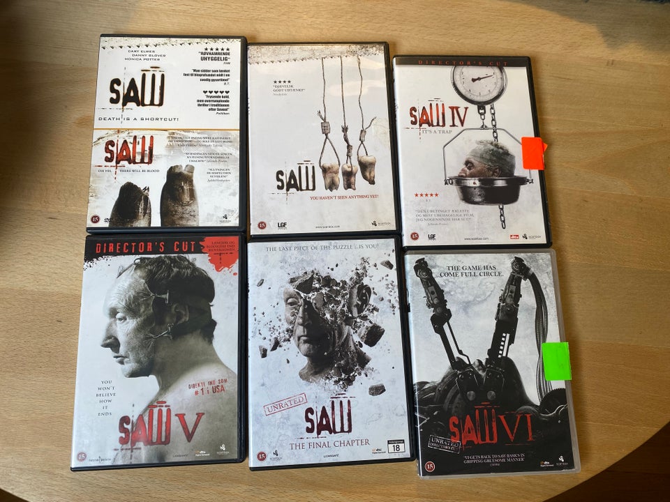 Saw (1-7) Komplet Serie, DVD, gyser