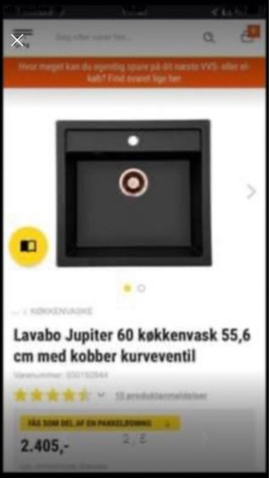 Ny køkken vask Lavabo