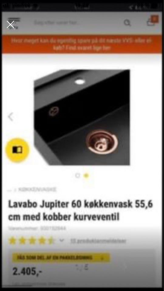 Ny køkken vask Lavabo