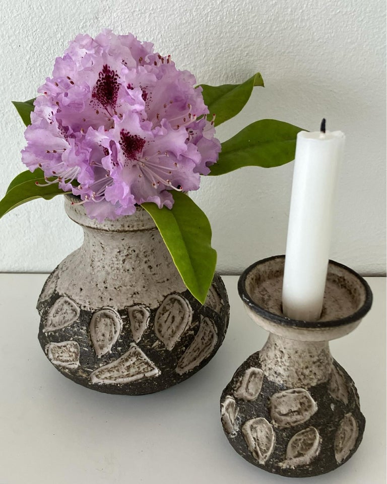 Keramik vase og lysestage