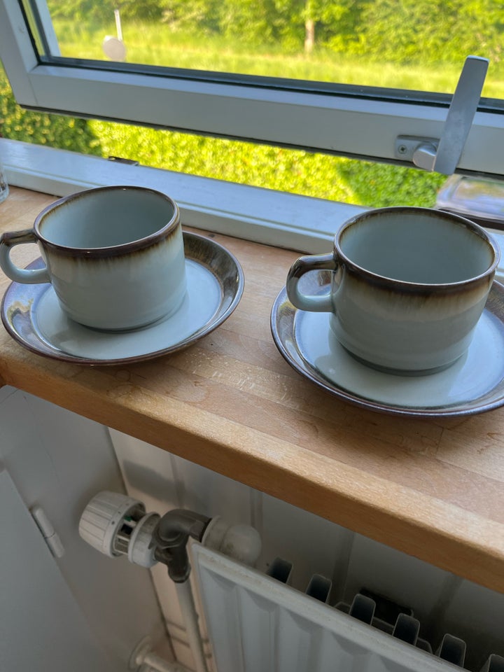 Keramik Kaffekop med underkop