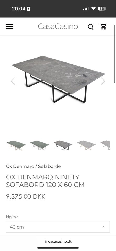 Sofabord, Ox Denmarq, marmor