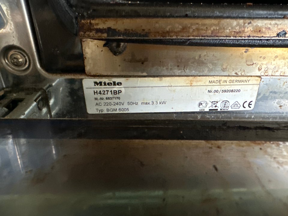 Ovn, Miele H4271BP, b: 60 d: 60 h: 60