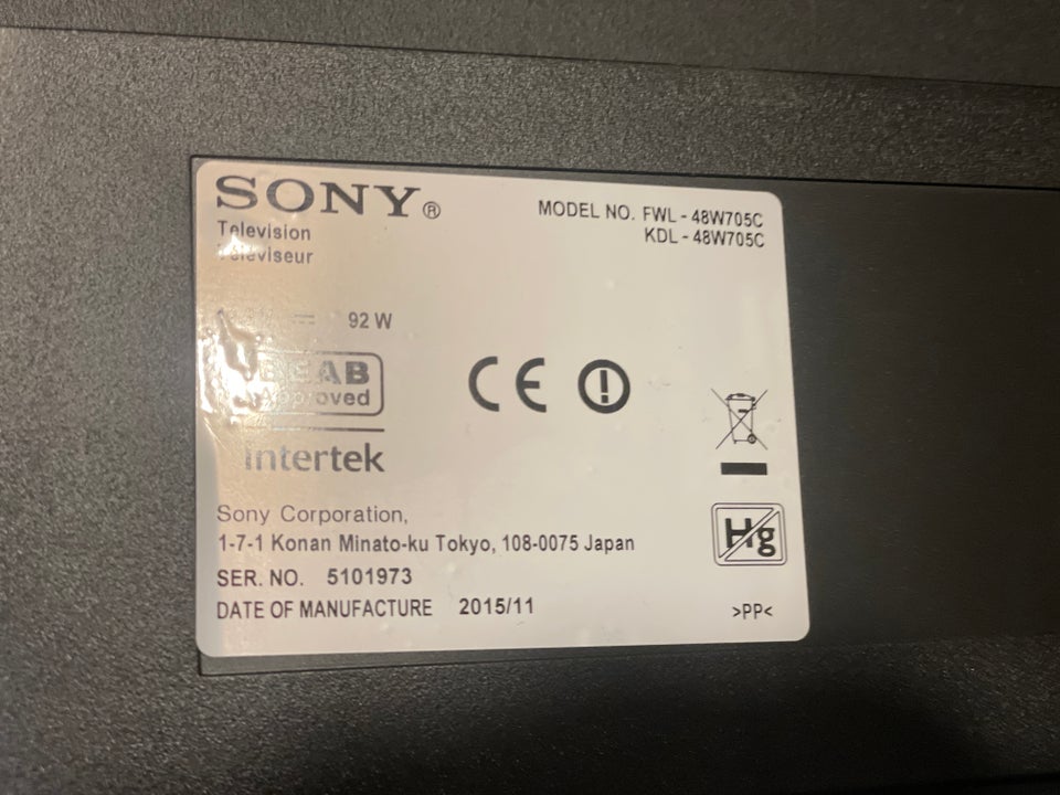 Sony, KDL-48W705C, 48"