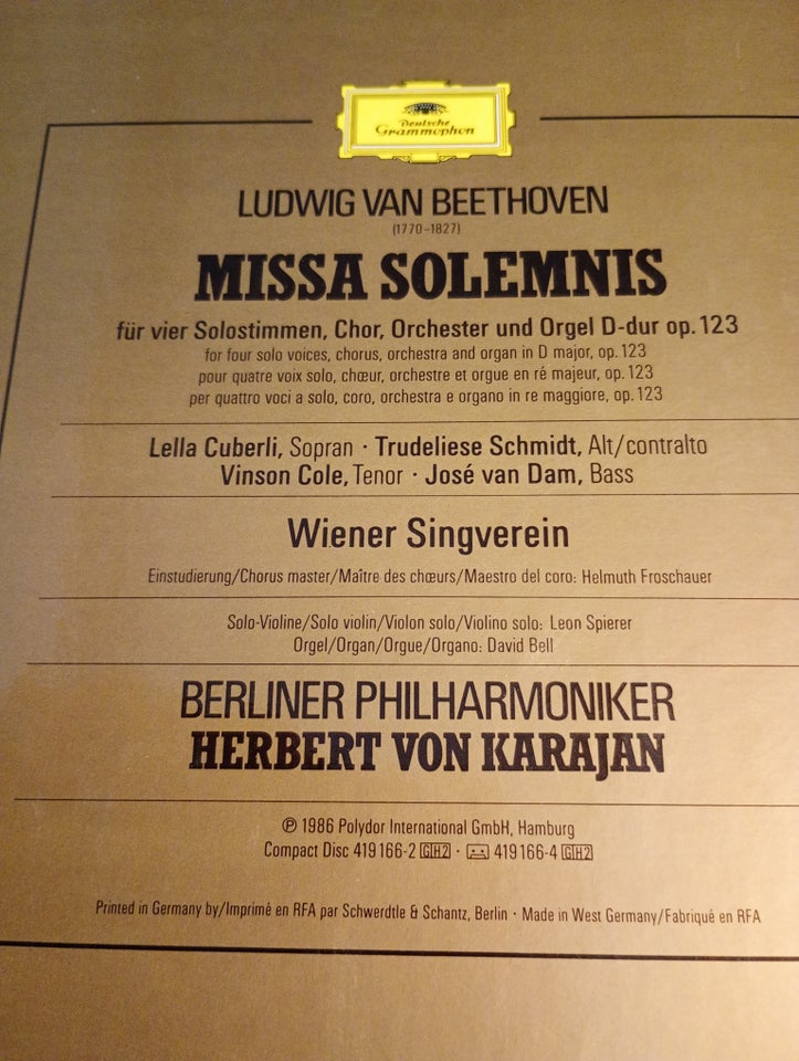 LP, Ludwig van Bethoven, Missa